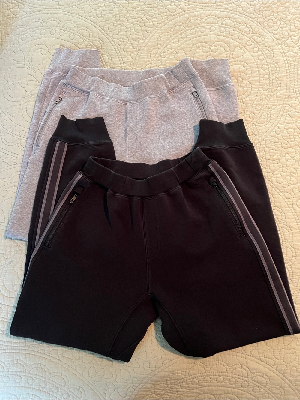 Uniqlo Black and Light Gray Kids Sweatpants 2 Pair